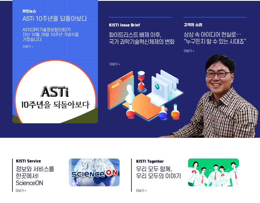 카드뉴스, KISTI Issue Brief, 고객의 소리, KISTI Service, KISTI Together 