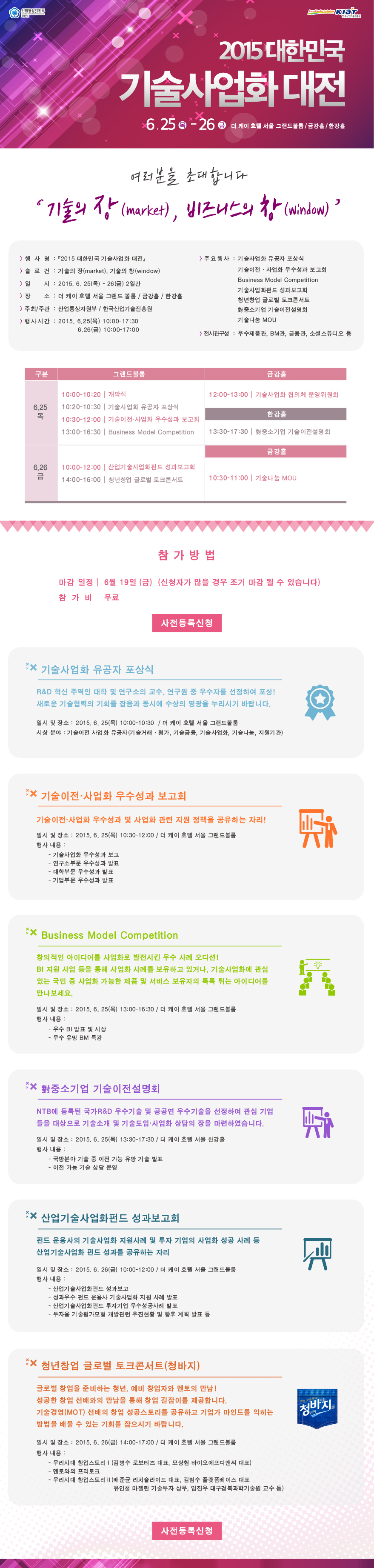2015 대한민국기술사업화대전 개최안내