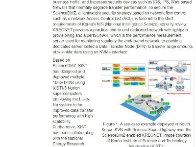 국가과학기술연구망(KREONET)의 'ScienceDMZ' 미국 IT 전문지인 HPC WIRE에 게재