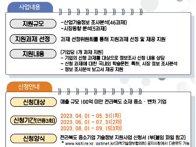 2023년 전라북도 중소기업 산업기술정보이용 지원사업